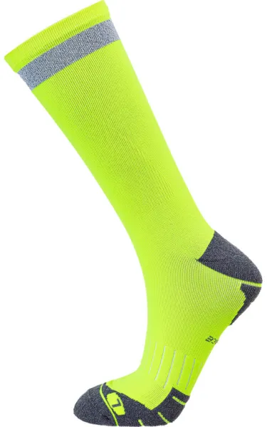 Endurance Torent Reflective Mid Length - Juoksusukat - Safety Yellow - Koko 39/42
